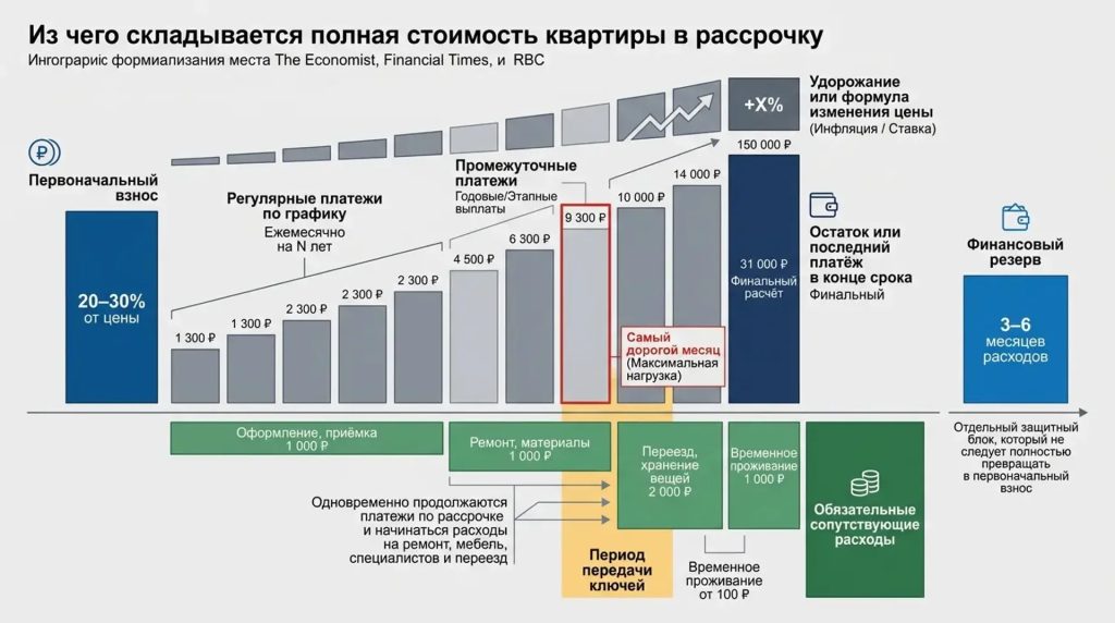 Из чего складывается полная стоимость квартиры в рассрочку